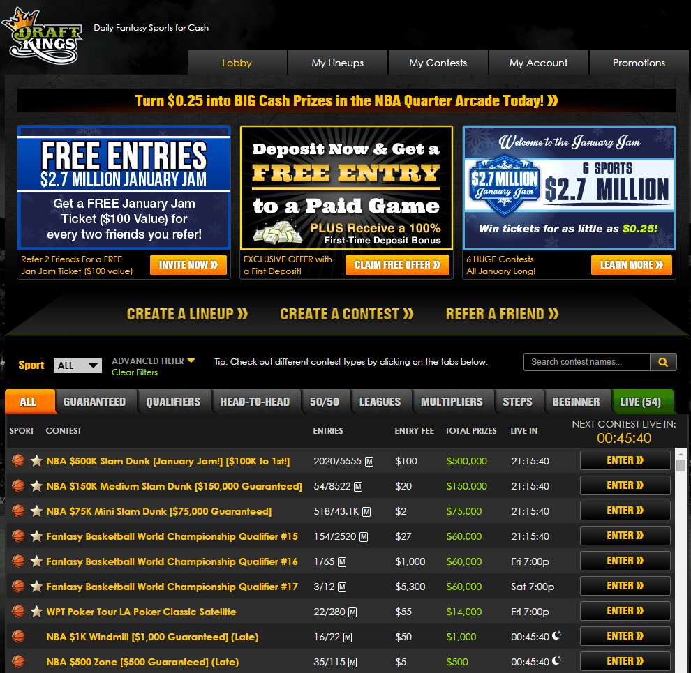 DraftKings Screenshot