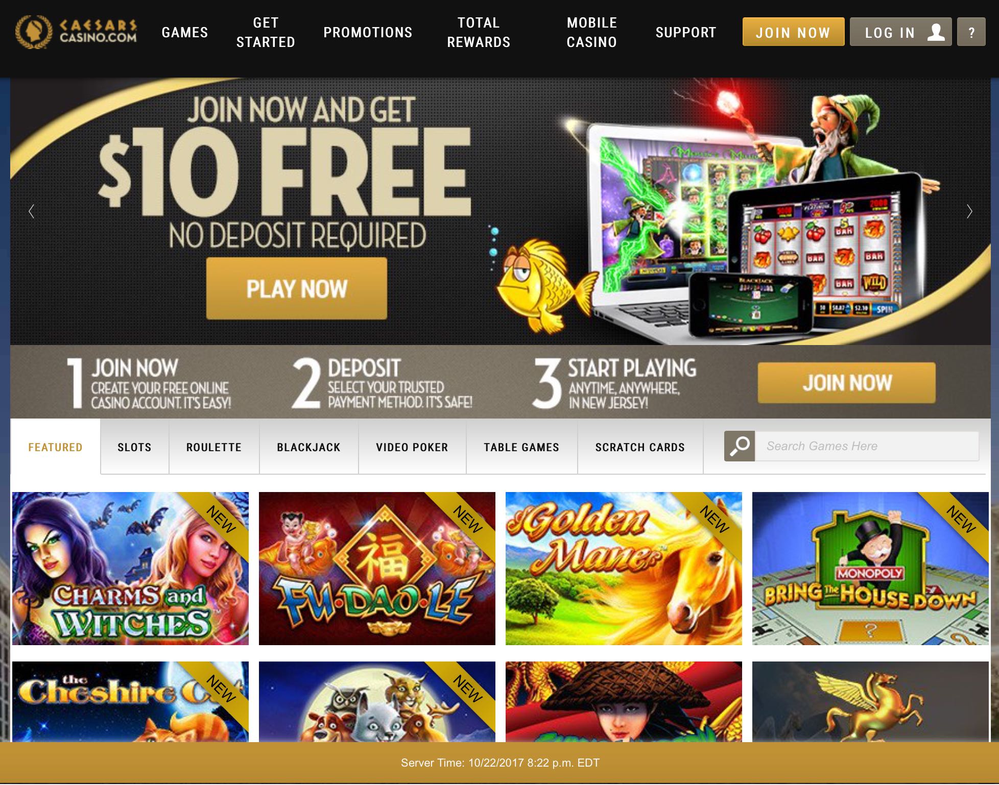 caesars casino online login