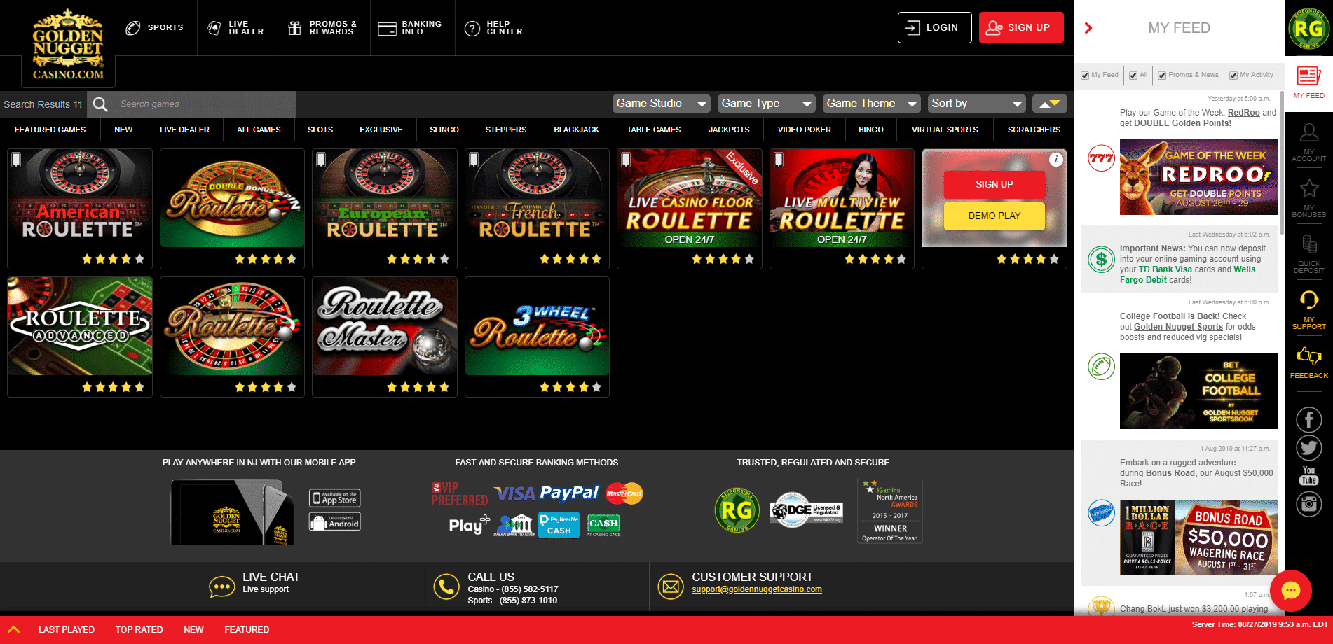 go online casino golden nugget