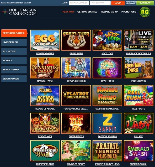 mohegan sun online casino review