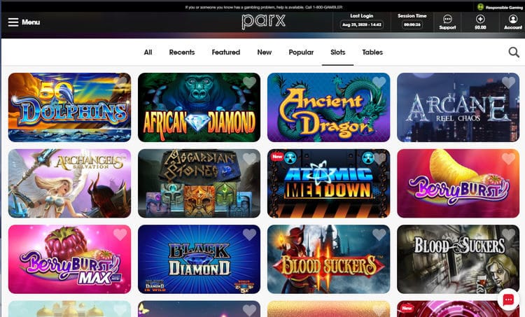 parx casino online reviews